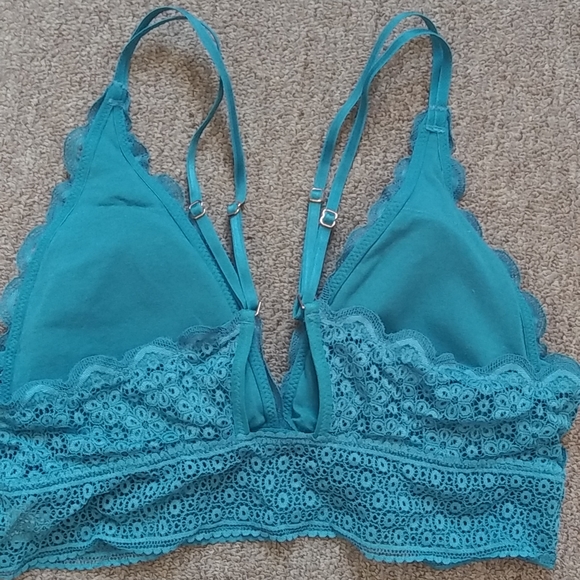Aerie teal lace plunge bralette - Picture 2 of 3